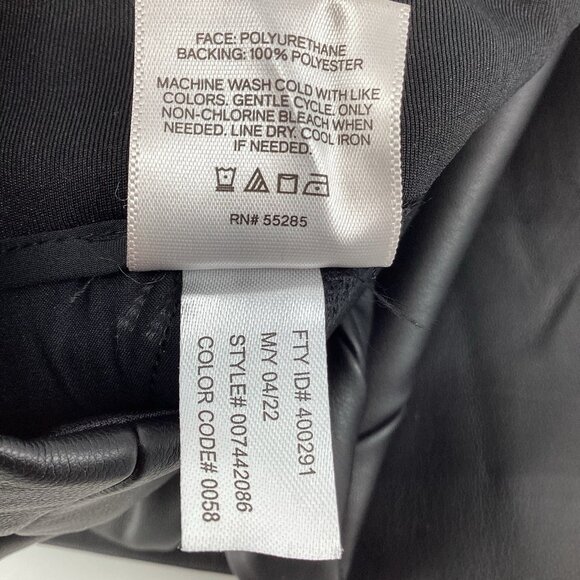 NWT Express Women’s High Rise Wide Leg Faux Leather Pants Black Size 6S MSRP $98 - Picture 10 of 10